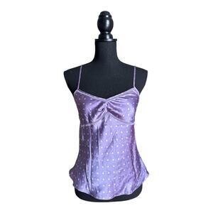 Y2k Purple polka dot cami top size S